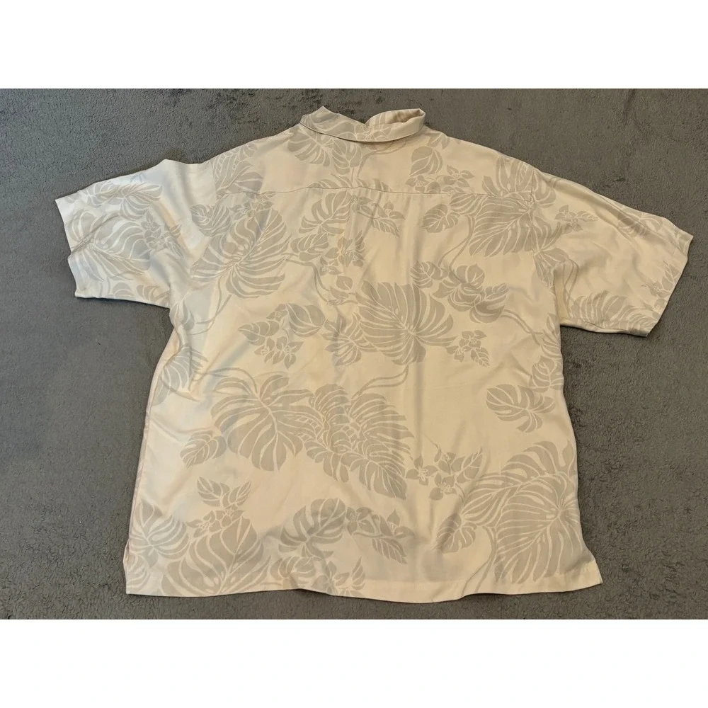 Eagle Dry Goods Co Signature Series Mens XL Cream 100% Silk Tropical Shirt